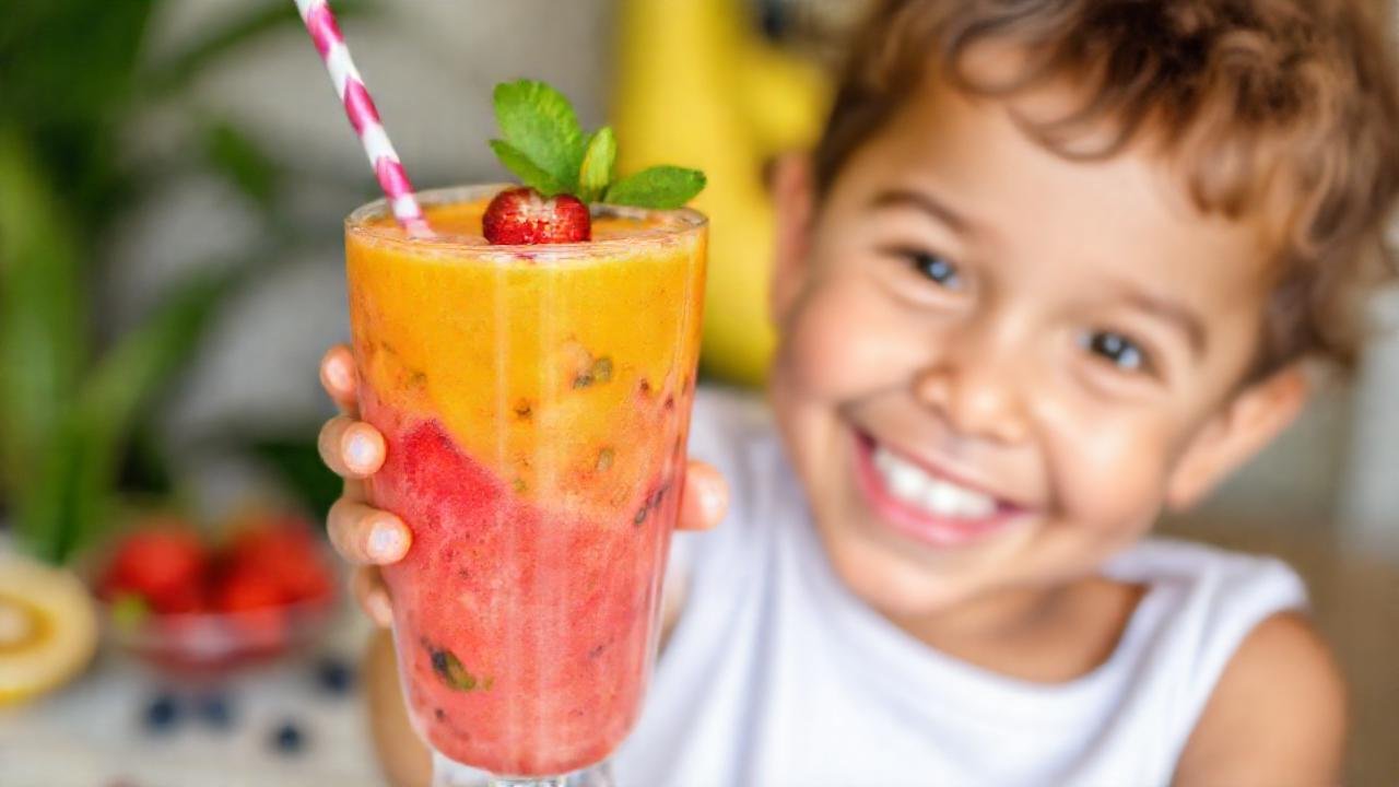 Un batido brillante alegra y sana