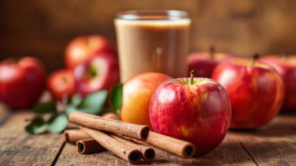 Manzanas y canela en smoothie cálido