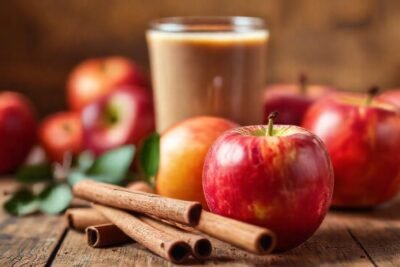 Manzanas y canela en smoothie cálido