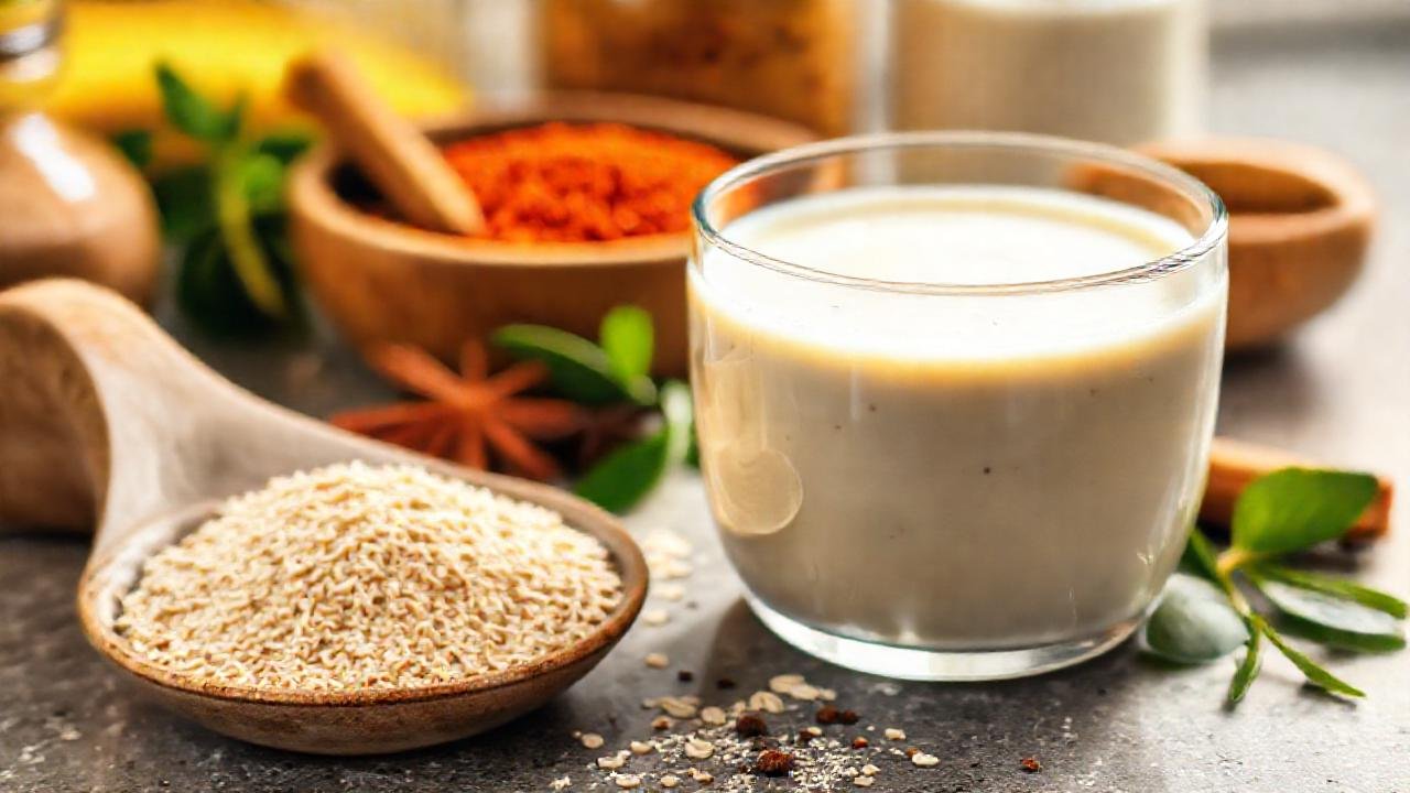 Un batido cremoso y saludable luce apetitoso