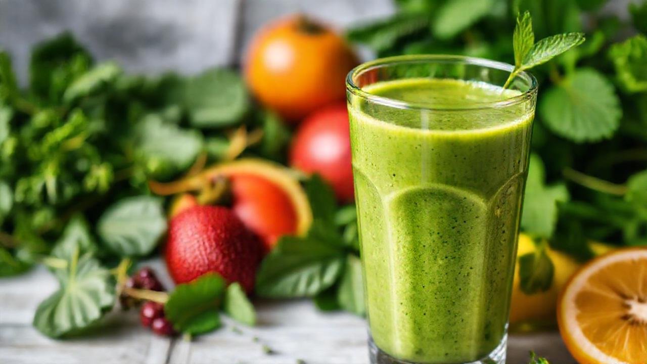 Un batido verde saludable y apetitoso