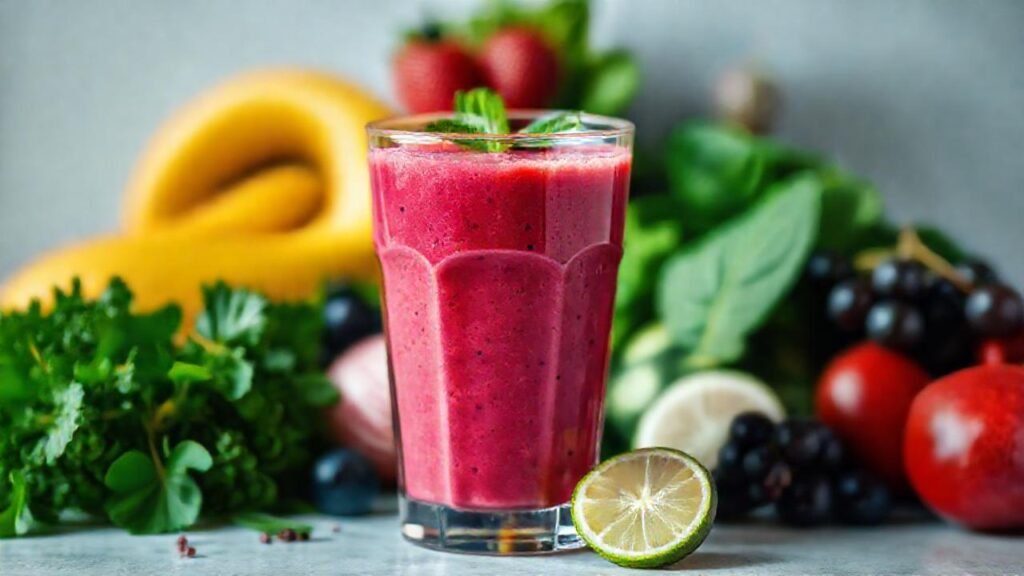 Batido de frutas vibrante y saludable