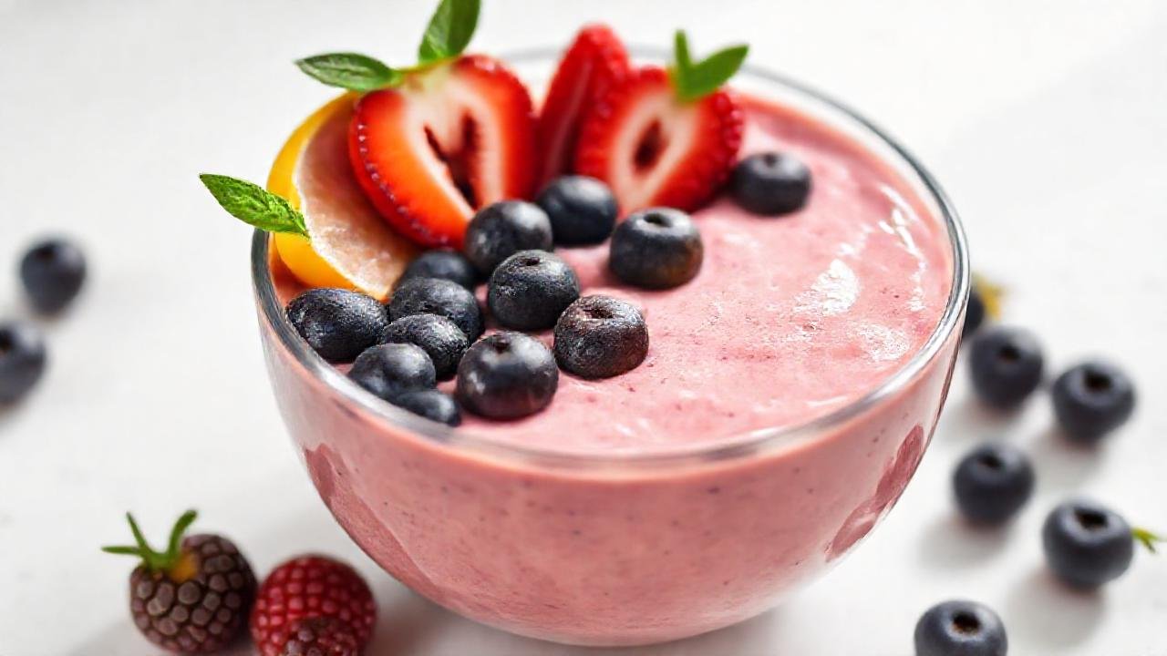 Batido colorido y saludable, visualmente apetitoso