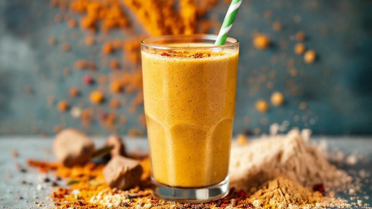 Batido vibrante y energético, visualmente atractivo