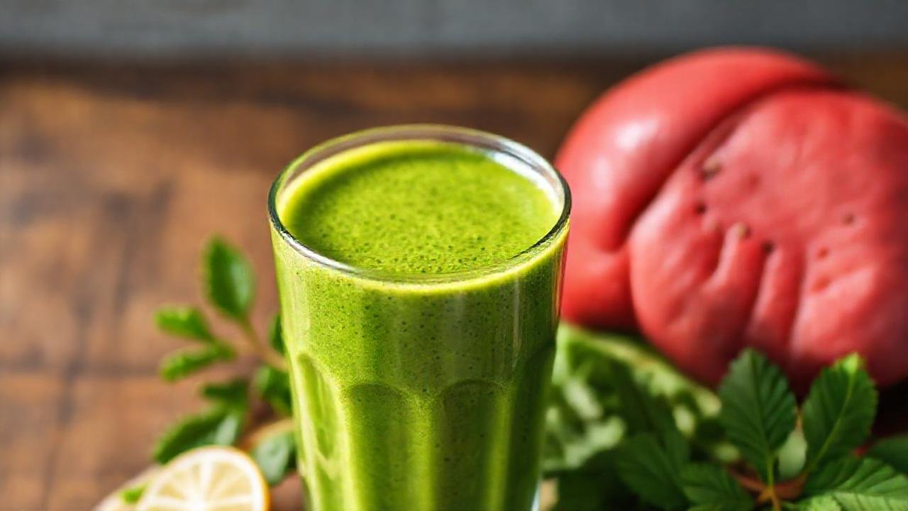 Batido verde saludable para bienestar