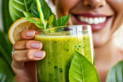Un batido tropical saludable y atractivo