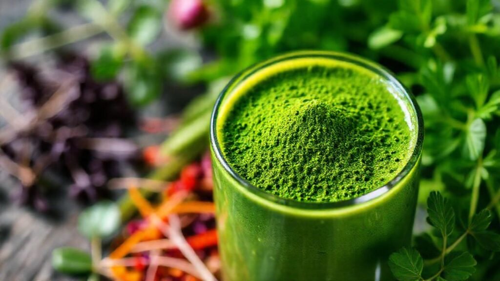 Batido verde saludable con spirulina