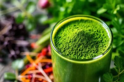 Batido verde saludable con spirulina