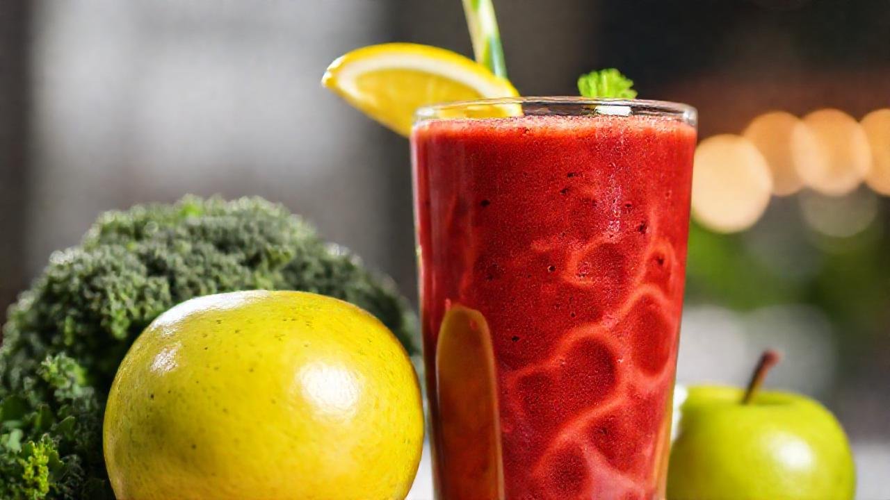 Batido saludable y energético, visualmente estimulante