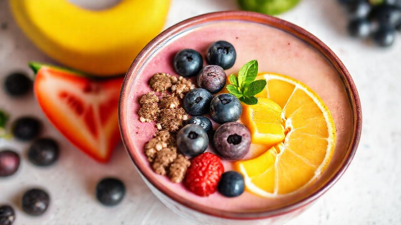 Batido colorido, saludable y artístico