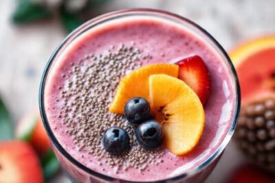 Batido tropical vibrante y saludable
