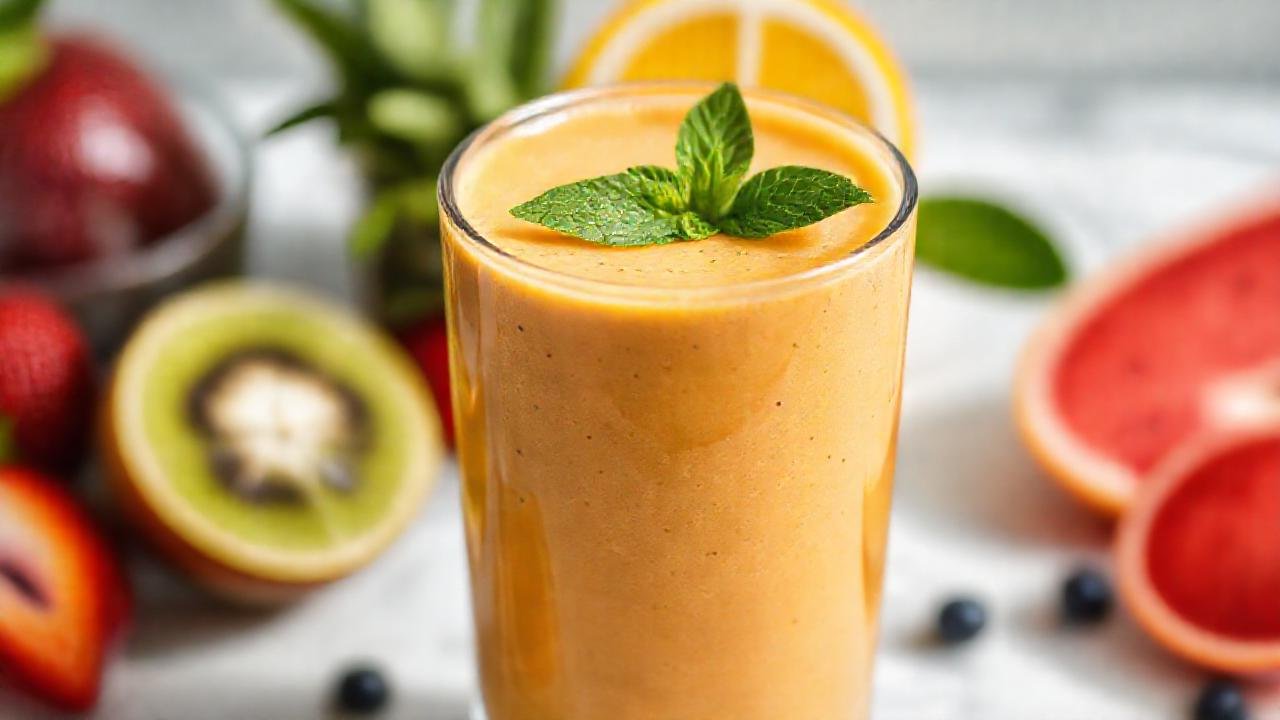 Batido de frutas vibrante y saludable