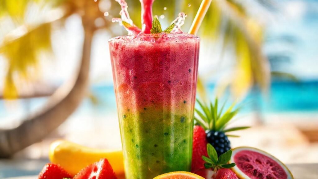 Batido de frutas tropicales