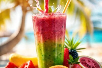 Batido de frutas tropicales