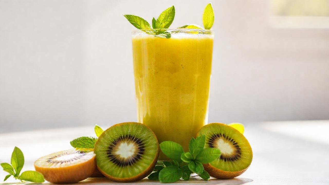 Kiwi fresco y mint, refrescante y saludable