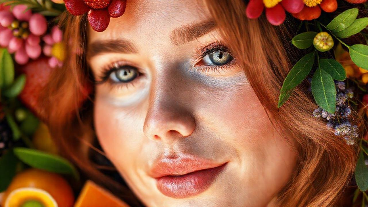 Mujer radiante en portada vibrante