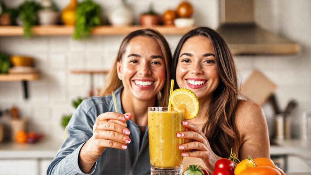 Un batido brillante en un estudio alegre