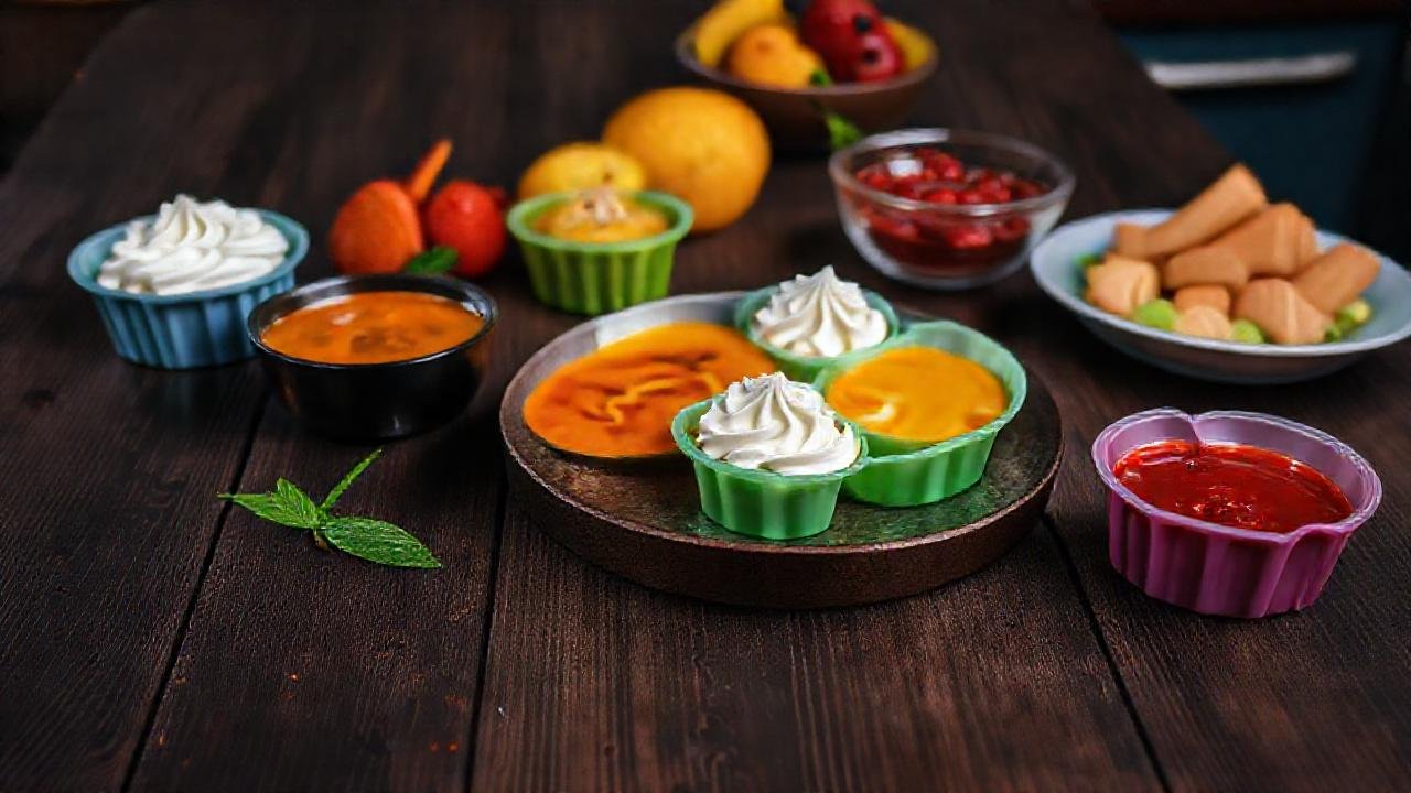 Una fotografía moderna de postres vibrantes