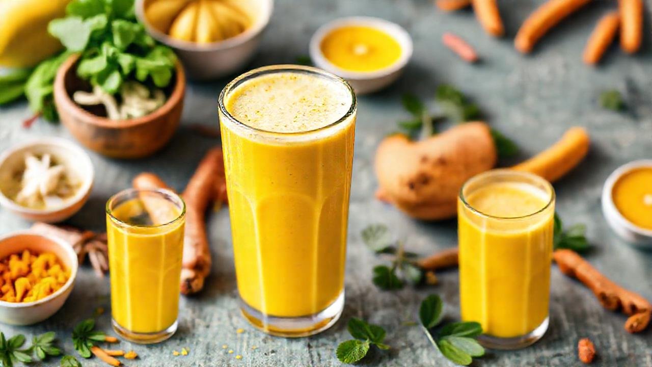 Batido de cúrcuma saludable, guía visual