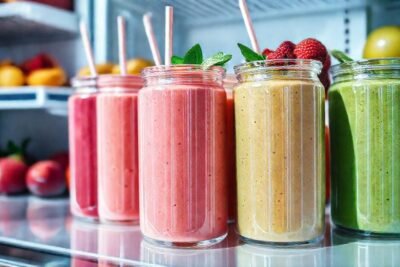 Vasos de batido brillantes