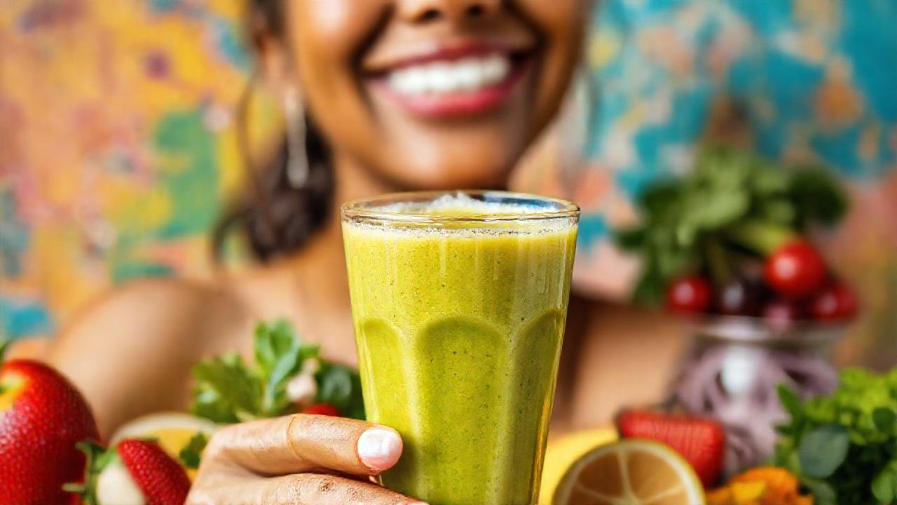 Un batido saludable y feliz