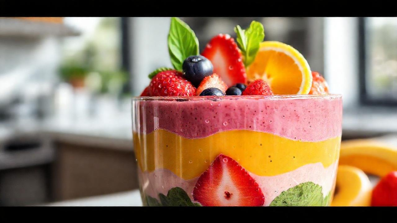 Un batido saludable y apetitoso brilla