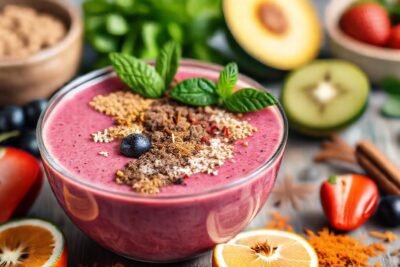 Batido colorido y saludable