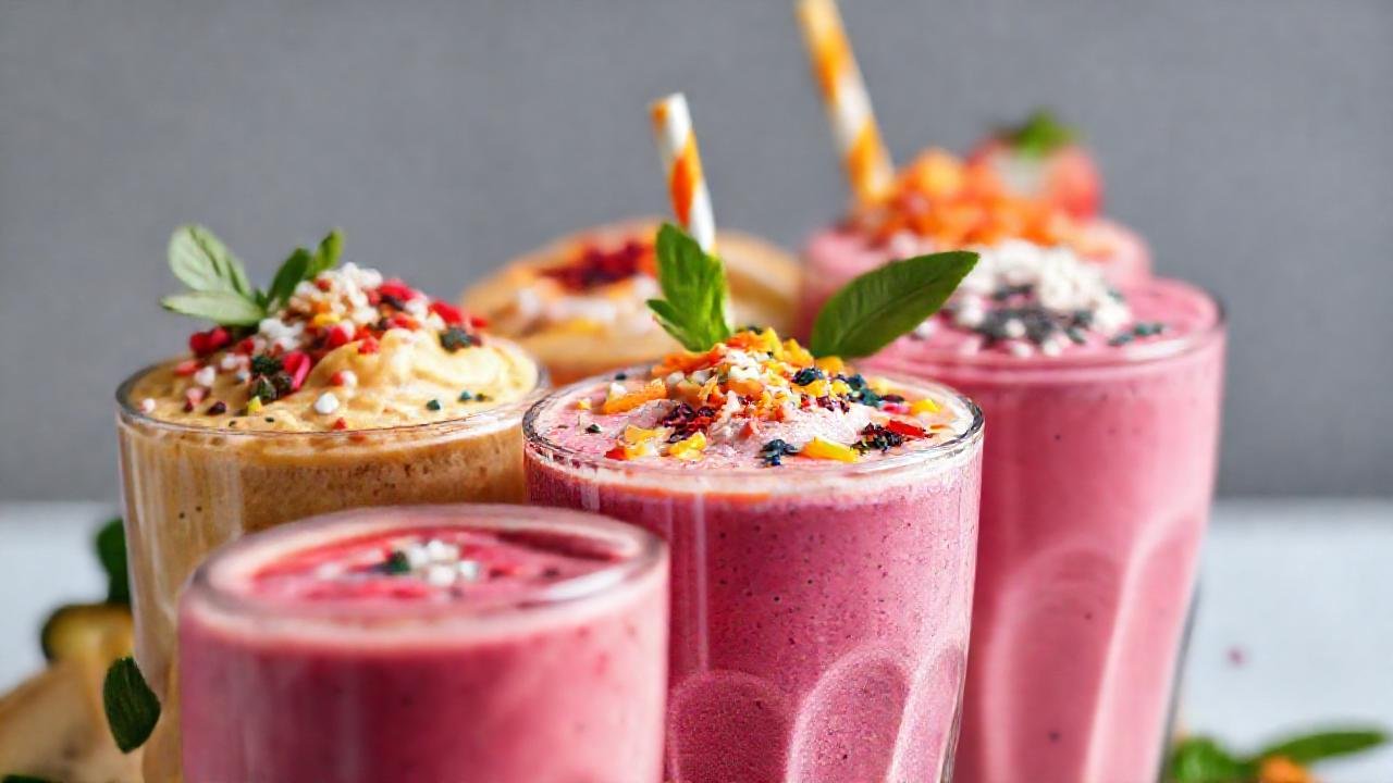 Batido apetitoso, vibrante y cremoso