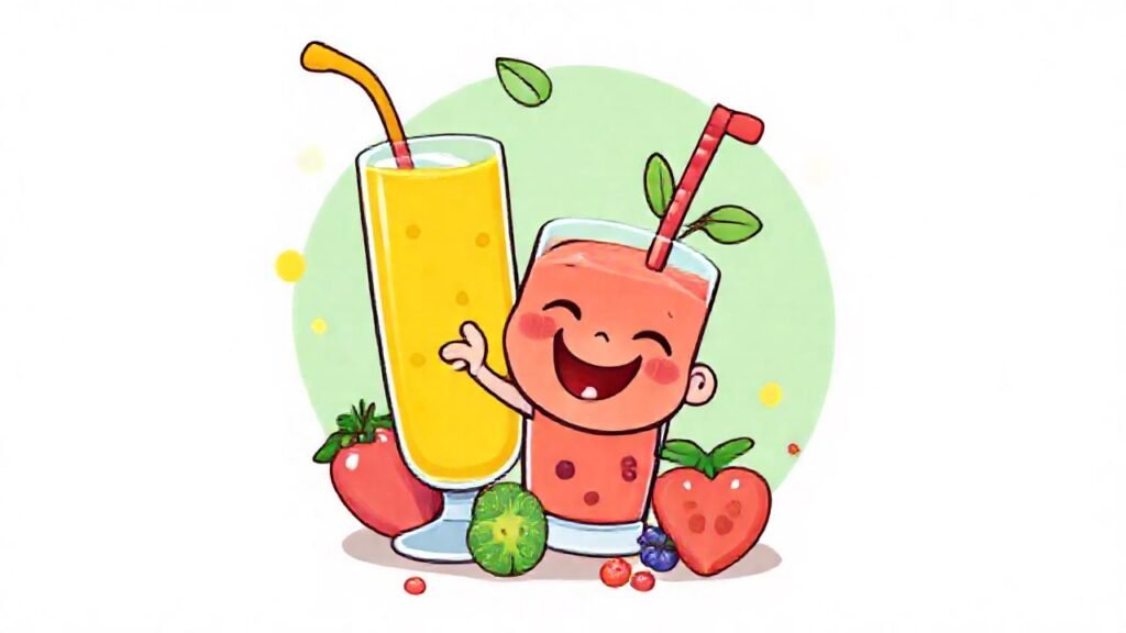 Un batido alegre ilumina a un niño