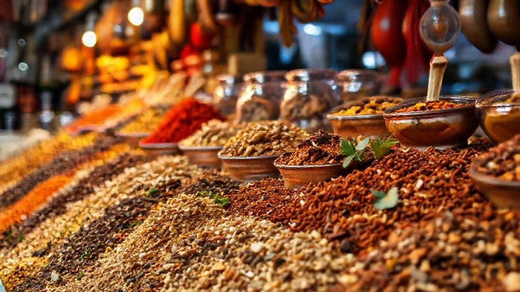 Mercado vibrante de especias