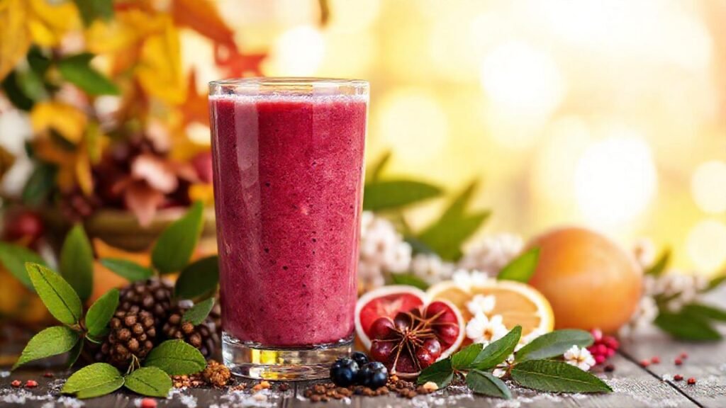 Batido vibrante con estaciones invernales