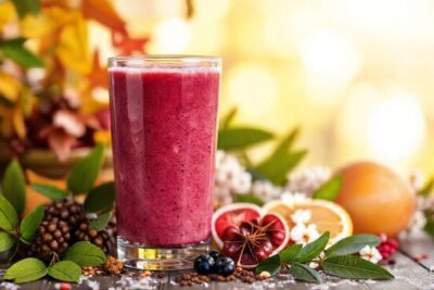 Batido vibrante con estaciones invernales