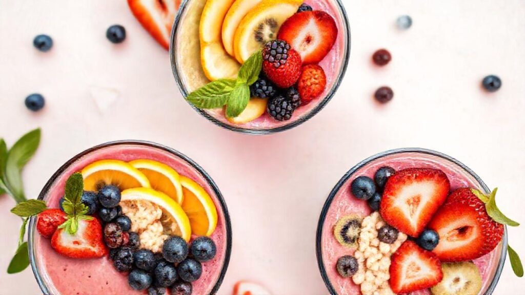 Posters de batidos coloridos y apetitosos