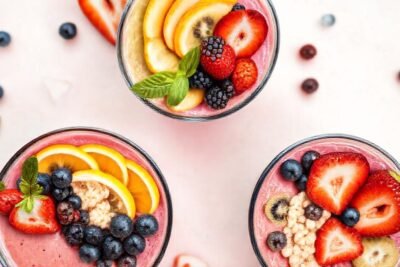 Posters de batidos coloridos y apetitosos