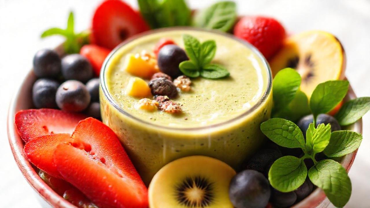 Batido colorido para una digestión sana