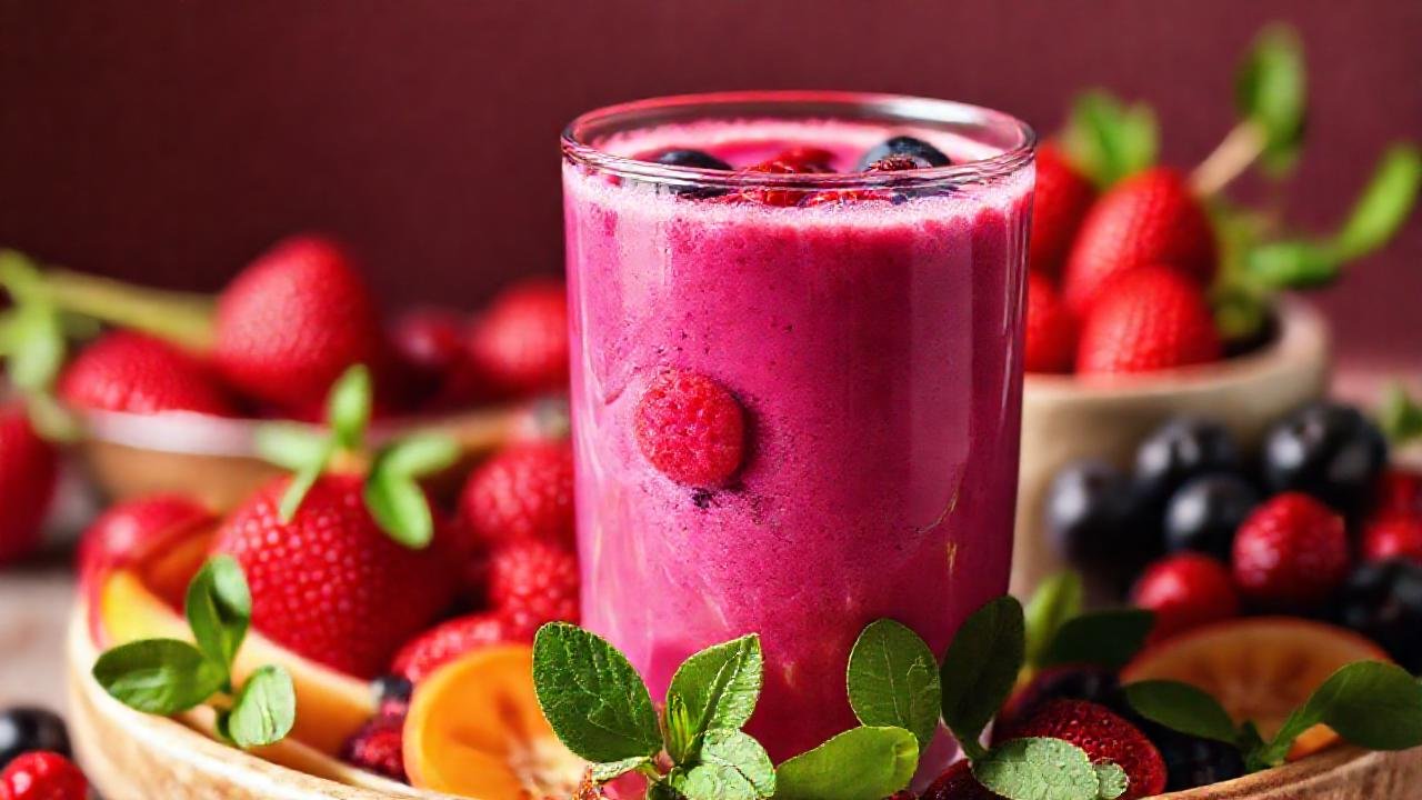 Batido de bayas vibrante, salud energética