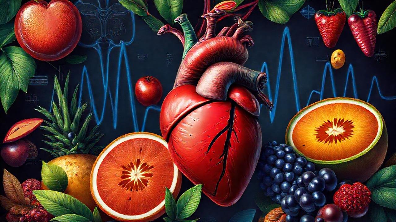 Frutas tropicales vibrantes benefician el corazón