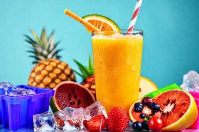 Batido tropical vibrante y delicioso