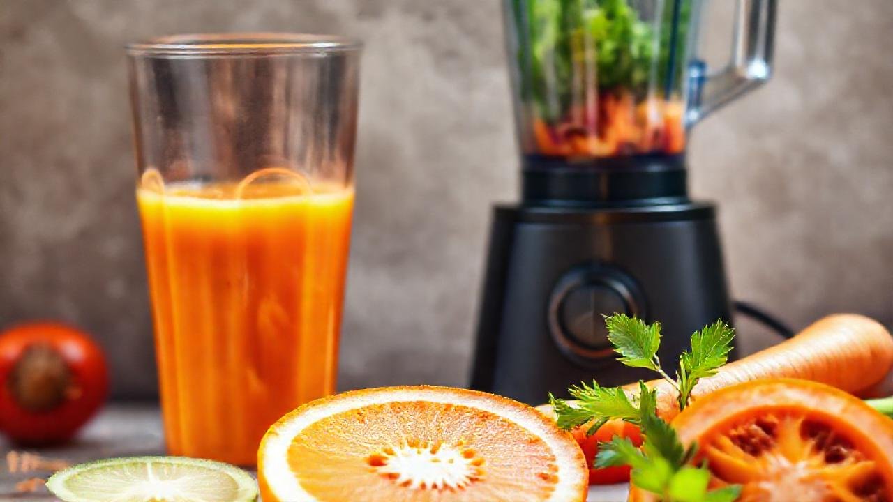 Batido naranja vibrante, saludable y divertido