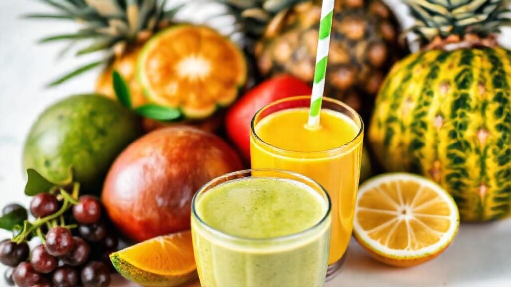 Un batido tropical saludable y atractivo