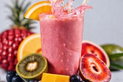 Batido de frutas tropicales