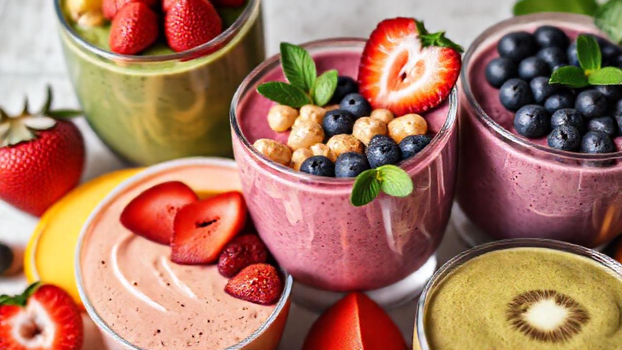 Batidos vibrantes y saludables, visualmente atractivos