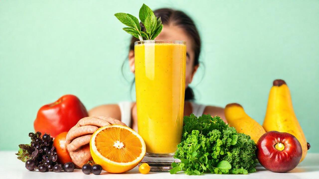 Batido amarillo, saludable y revitalizante