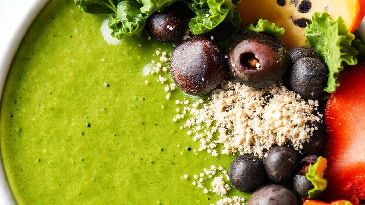 Batido verde saludable, vibrante y nutritivo