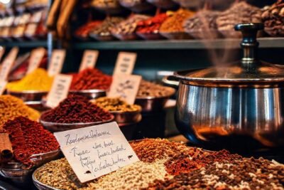 Un puesto de especias invita al cocinar