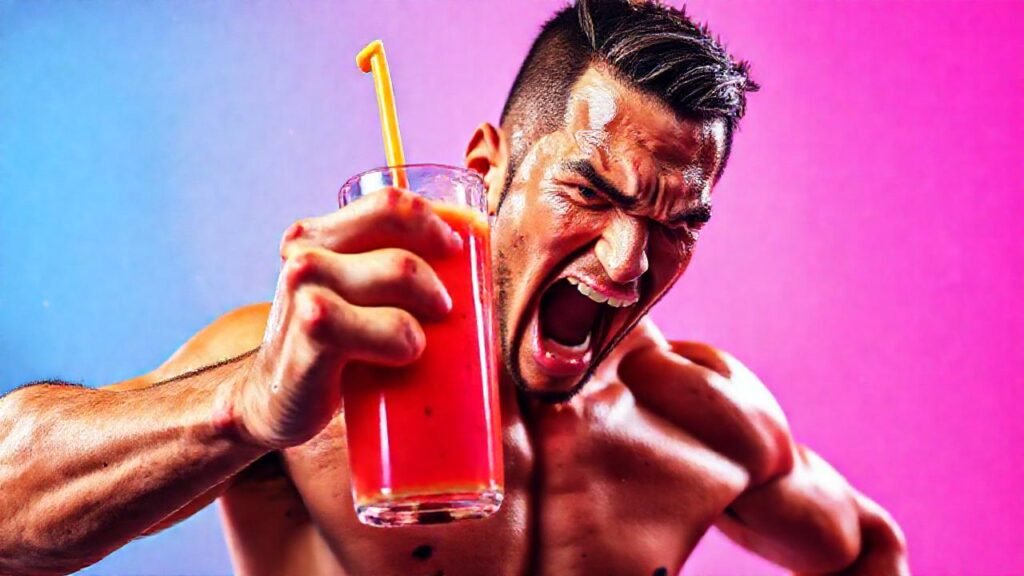 Atleta vibrante y enérgico en estudio