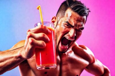 Atleta vibrante y enérgico en estudio