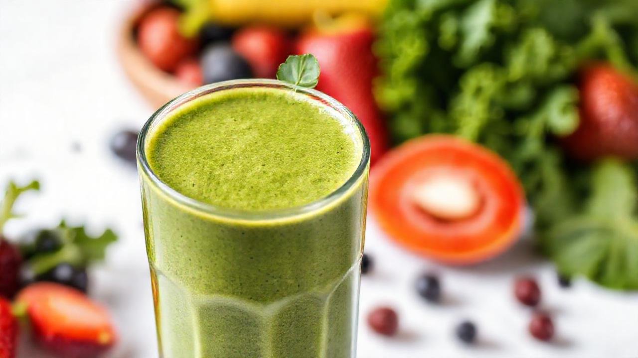 Un batido verde saludable y apetitoso