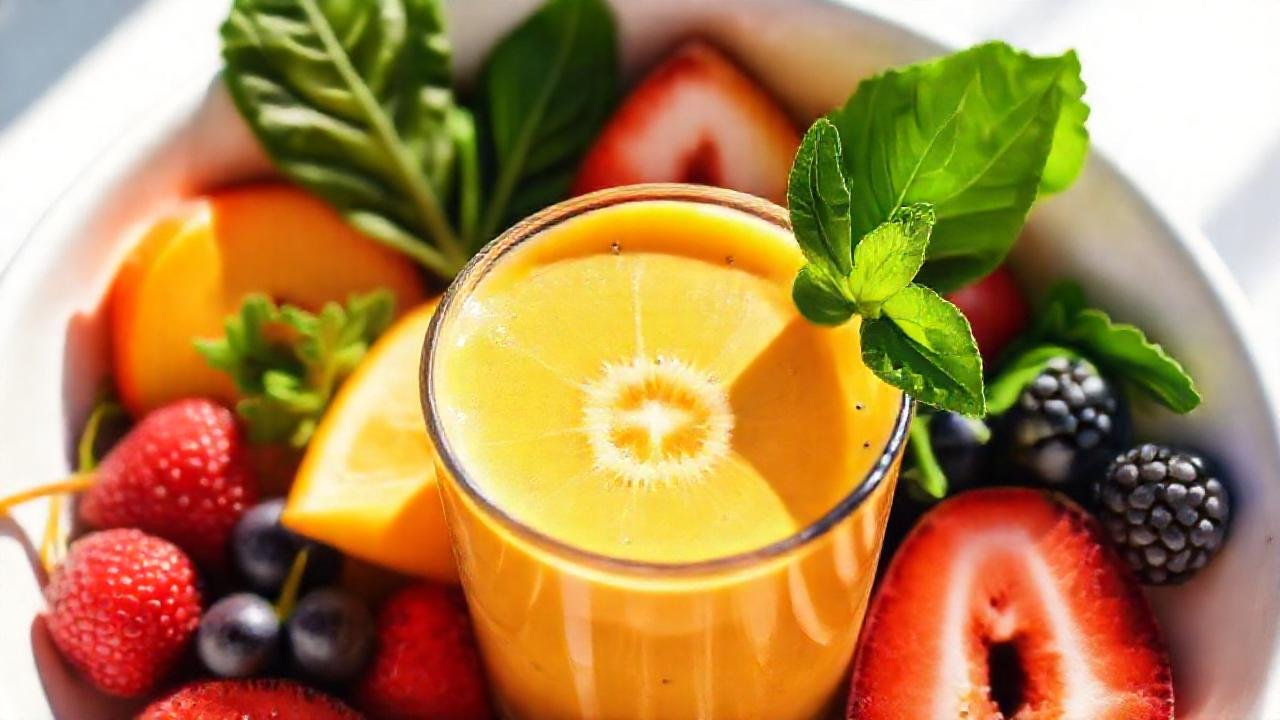 Batido saludable y natural, revitalizante y brillante