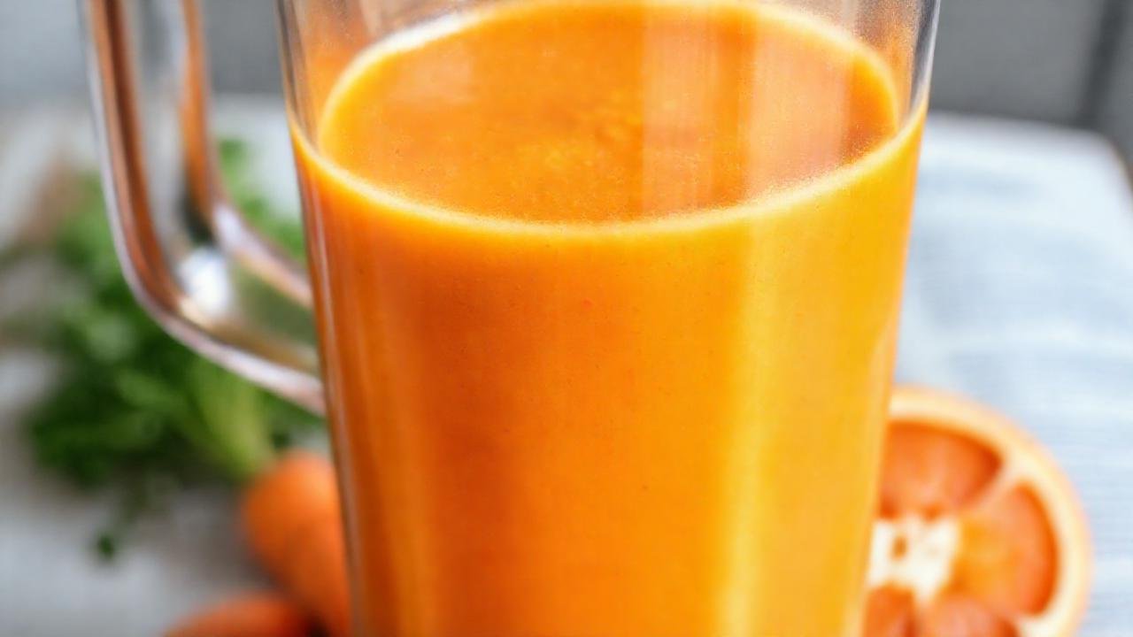 Batido naranja vibrante, saludable y refrescante